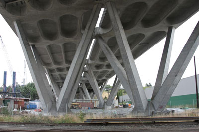 The underside of the existing Nalley Valley Viaduct